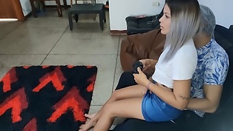 Almost Getting Caught By Her Parents, I Play With A Sex Toy On My Innocent Daughter-In-Law During Her Visit